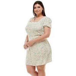 Lily Rose | Green Floral Puff Sleeve Backless Sundress | Woman’s Sz 2X✨